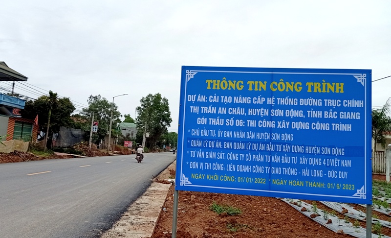 Khởi công dự án cải tạo, nâng cấp đường trục chính thị trấn An Châu