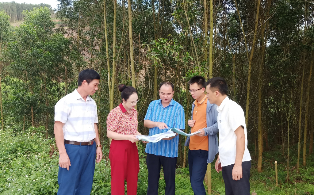 Phó Chủ tịch UBND huyện Tống Thị Hương Giang kiểm tra thực địa một số dự án giao thông trọng điểm