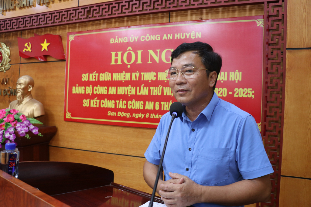 Đảng uỷ Công an huyện Sơn Động sơ kết giữa nhiệm kỳ 2020-2025