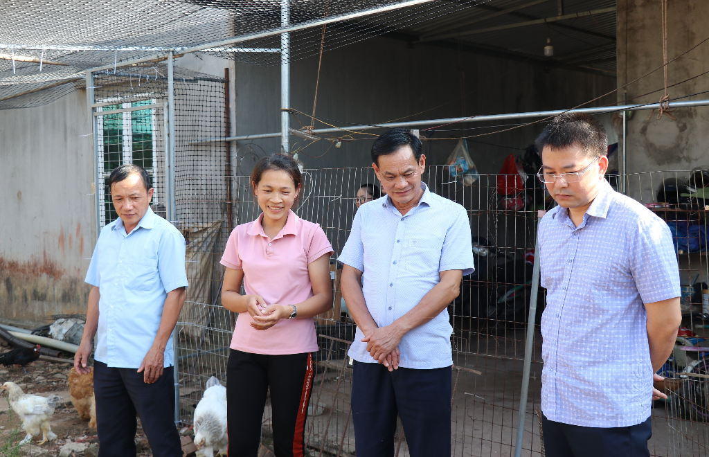 Bí thư Huyện ủy Ngụy Văn Tuyên thăm mô hình chăn nuôi thu nhập cao