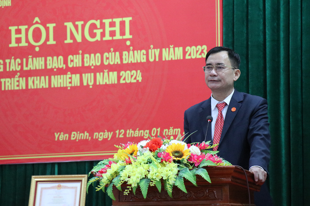 Yên Định tổng kết công tác lãnh đạo, chỉ đạo của Đảng uỷ năm 2023, triển khai nhiệm vụ năm 2024