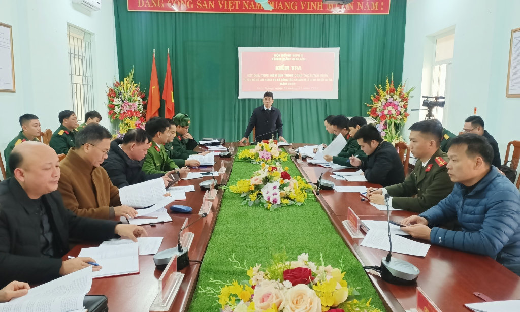 Hội đồng nghĩa vụ quân sự tỉnh kiểm tra kết quả thực hiện công tác tuyển quân tại huyện Sơn Động