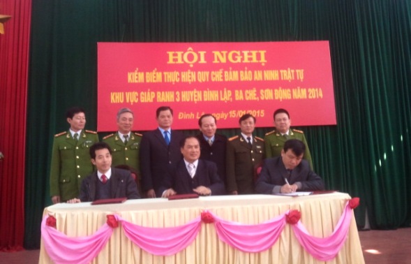 Hội nghị công tác đảm bảo an ninh trật tự giáp ranh 3 huyện Đình Lập, Sơn Động, Ba Chẽ  
